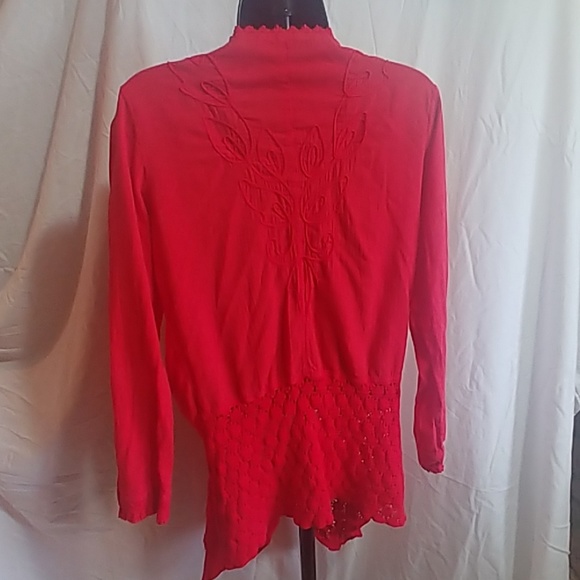 Soft surroundings open light cardigan waterfall - Picture 3 of 6